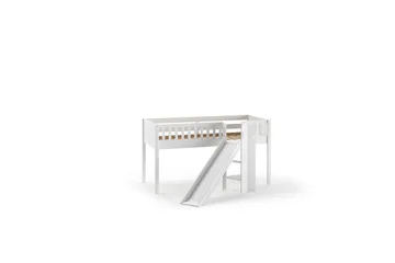 Halvhøy seng med sklie og matchende tekstilsett (lekgardin) Scott Dyrebutikk - Dyrebutikk - Møbler - Barnemøbler - Barneseng & Juniorseng - Loftseng