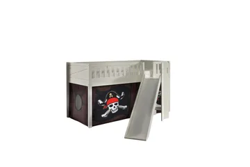 Halvhøy seng med sklie og matchende tekstilsett (lekgardin) Scott Karibiske Pirater - Karibiske Pirater - Møbler - Barnemøbler - Barneseng & Juniorseng - Loftseng