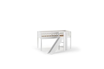 Halvhøy seng med sklie og matchende tekstilsett (lekgardin) Scott Politi - Politi - Møbler - Barnemøbler - Barneseng & Juniorseng - Loftseng