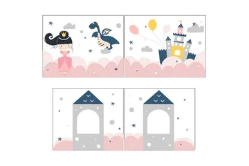 Halvhøy seng med sklie og matchende tekstilsett (lekgardin) Scott Prinsesse Sophie - Prinsesse Sophie - Møbler - Barnemøbler - Barneseng & Juniorseng - Loftseng