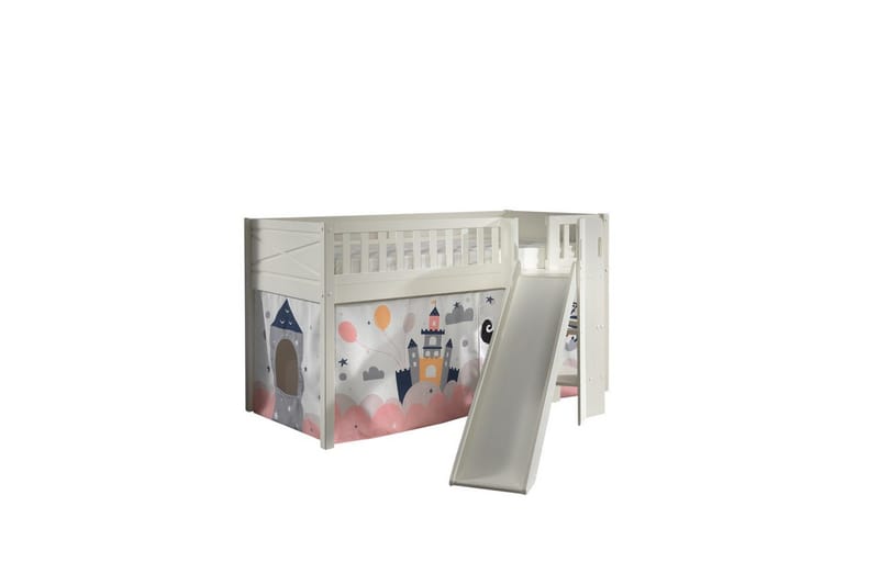 Halvhøy seng med sklie og matchende tekstilsett (lekgardin) Scott Prinsesse Sophie - Prinsesse Sophie - Møbler - Barnemøbler - Barneseng & Juniorseng - Loftseng