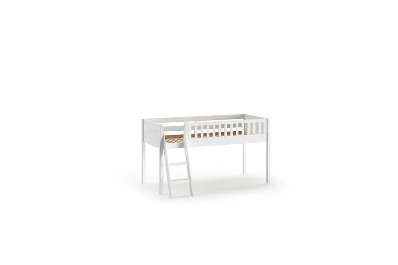 Halvhøy seng med stige og matchende tekstilsett (lekgardin og tunnel) Scott Birdy - Birdy - Møbler - Barnemøbler - Barneseng & Juniorseng - Loftseng