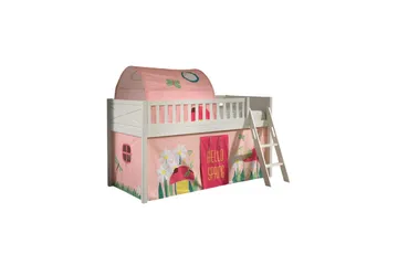 Halvhøy seng med stige og matchende tekstilsett (lekgardin og tunnel) Scott Vår - Vår - Møbler - Barnemøbler - Barneseng & Juniorseng - Loftseng