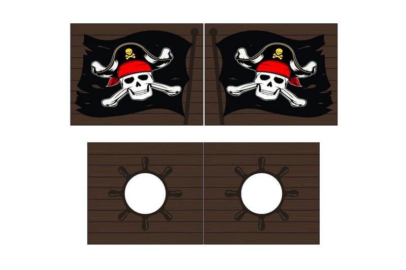 Halvhøy seng med stige og matchende tekstilsett (lekgardin) Scott Karibiske Pirater, Caribian Pirates - Karibiske Pirater, Caribian Pirates - Møbler - Barnemøbler - Barneseng & Juniorseng - Loftseng