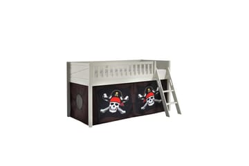 Halvhøy seng med stige og matchende tekstilsett (lekgardin) Scott Karibiske Pirater, Caribian Pirates - Karibiske Pirater, Caribian Pirates - Møbler - Barnemøbler - Barneseng & Juniorseng - Loftseng
