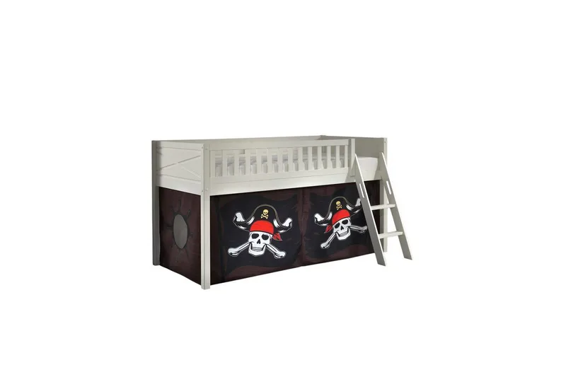 Halvhøy seng med stige og matchende tekstilsett (lekgardin) Scott Karibiske Pirater, Caribian Pirates - Karibiske Pirater, Caribian Pirates - Møbler - Barnemøbler - Barneseng & Juniorseng - Loftseng