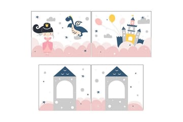 Halvhøy seng med stige og matchende tekstilsett (lekgardin) Scott Prinsesse Sophie - Prinsesse Sophie - Møbler - Barnemøbler - Barneseng & Juniorseng - Loftseng