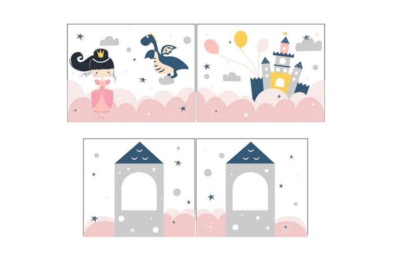 Halvhøy seng med stige og matchende tekstilsett (lekgardin) Scott Prinsesse Sophie - Prinsesse Sophie - Møbler - Barnemøbler - Barneseng & Juniorseng - Loftseng