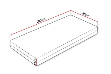 Hoefler Skummadrass 80x200 cm - Hvit - Møbler - Senger - Madrasser - Skummadrass