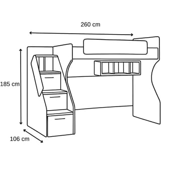 Bunk Bed Homitis - Møbler - Barnemøbler - Barneseng & Juniorseng - Husseng