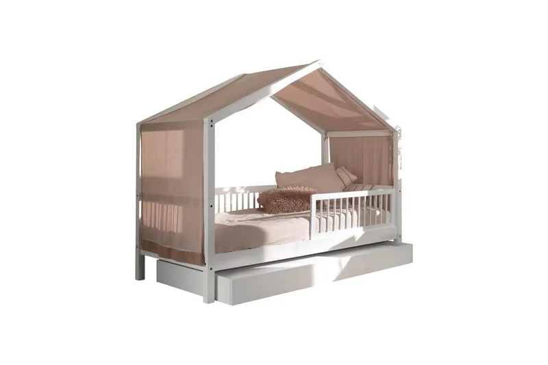 Husseng med skuffe sikkerhetskant tekstilsett Forrest Hvit, Hvit