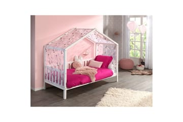 Husseng med tekstilsett Dallas 90x200 cm Hvit, Med gjerde, Uten skuff - Hvit, Med gjerde, Uten skuff - Møbler - Barnemøbler - Barneseng & Juniorseng - Husseng