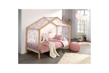 Husseng med tekstilsett Dallas 90x200 cm Naturlig, Uten gjerde, Uten skuff - Naturlig, Uten gjerde, Uten skuff - Møbler - Barnemøbler - Barneseng & Juniorseng - Husseng