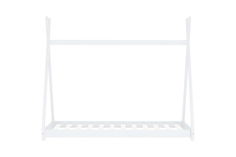Sengeramme for husseng barn heltre furu hvit 80x160 cm -   - Husseng