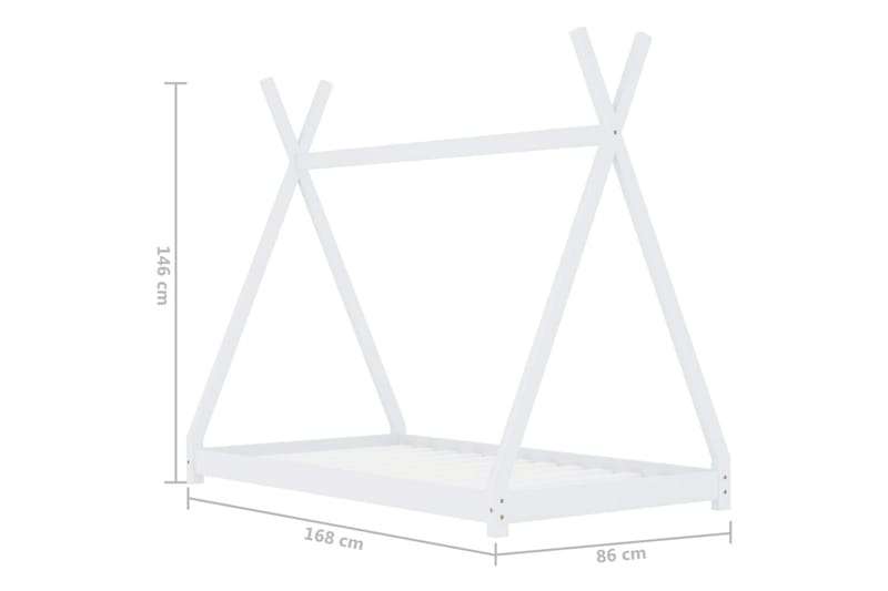 Sengeramme for husseng barn heltre furu hvit 80x160 cm - - Husseng Sengeramme for husseng barn heltre furu hvit 80x160 cm - - Husseng
