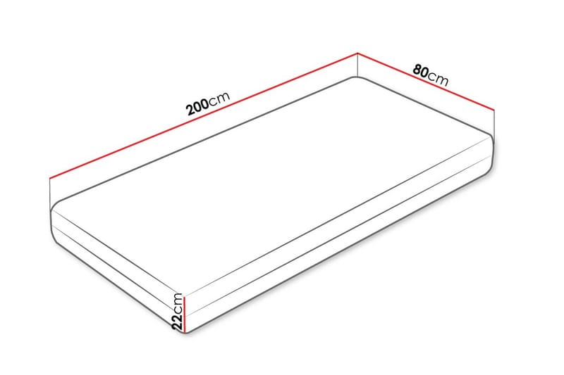 Huvudstorp Fjærmadrass 80x200 cm - Hvit - Møbler - Senger - Madrasser - Springfjærmadrass & rammemadras