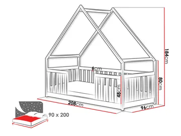 Jovricon Hussäng 96x208 cm - Beige - Møbler - Barnemøbler - Barneseng & Juniorseng - Husseng