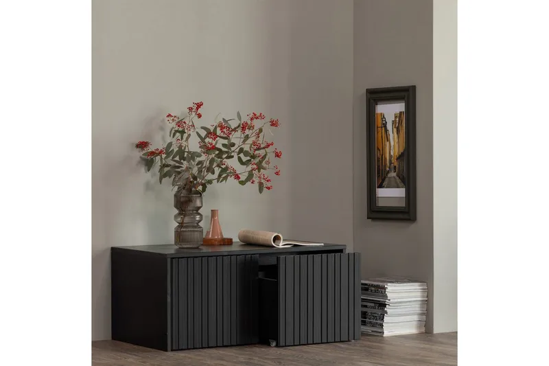 Køye-benk New Gravure - Svart, Furu - Møbler - Gangmøbler - Gangbenk