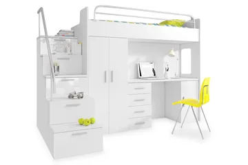 Barneseng Tere med Oppbevaring og Skrivebord  245 cm - Blå - Møbler - Barnemøbler - Barneseng & Juniorseng - Køyeseng