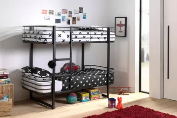 Boschba Køyeseng 90x200 - Svart - Møbler - Barnemøbler - Barneseng & Juniorseng - Køyeseng