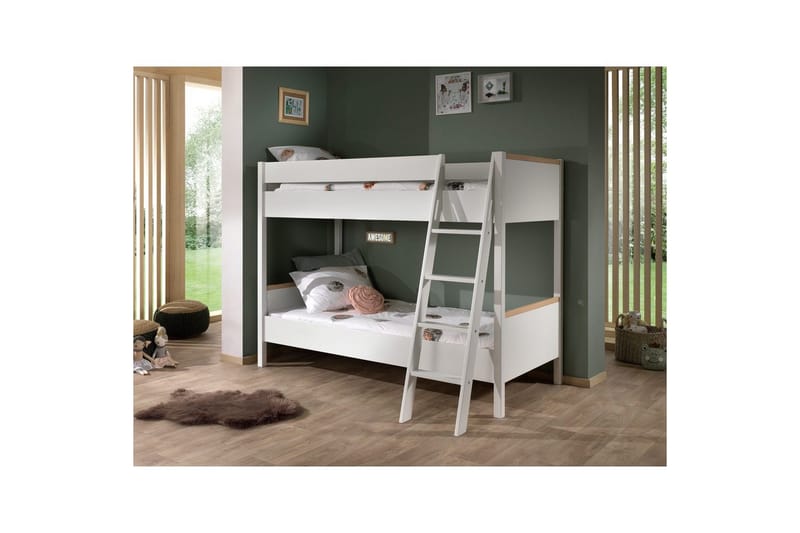 Køyeseng London Hvit - Hvit - Møbler - Barnemøbler - Barneseng & Juniorseng - Loftseng