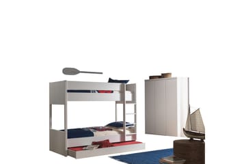 Køyeseng med skuff og garderobe Lara - Møbler - Barnemøbler - Barneseng & Juniorseng - Loftseng