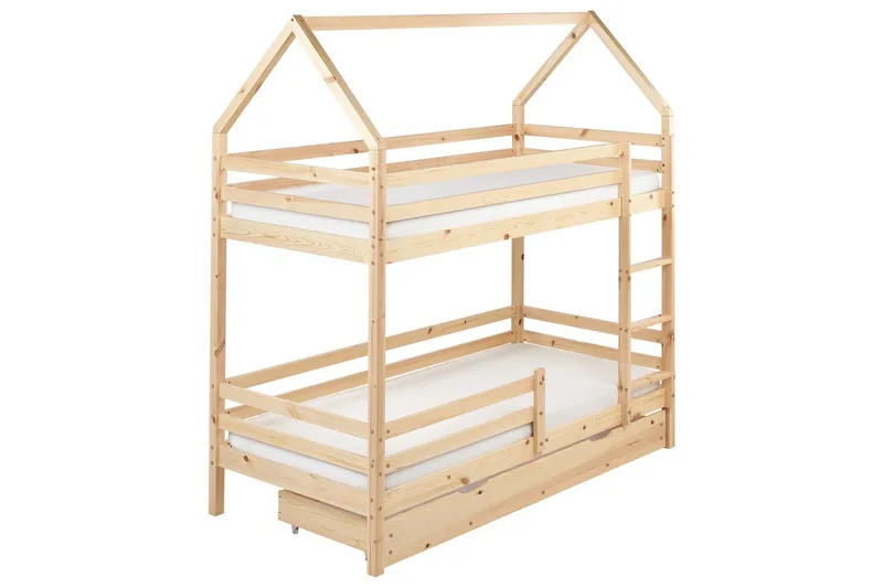 Køyeseng med skuffer Girgols - Brun - Møbler - Barnemøbler - Barneseng & Juniorseng - Loftseng