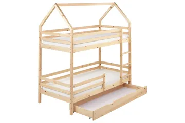 Køyeseng med skuffer Girgols - Brun - Møbler - Barnemøbler - Barneseng & Juniorseng - Loftseng