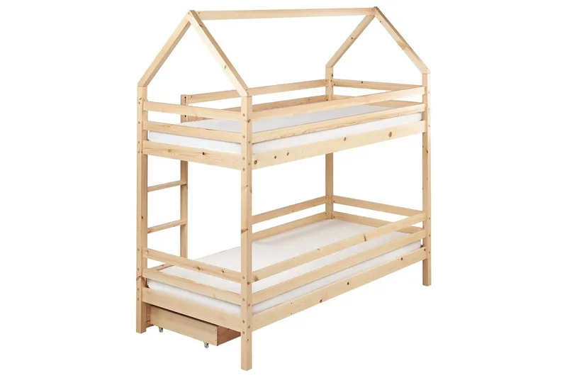 Køyeseng med skuffer Girgols - Brun - Møbler - Barnemøbler - Barneseng & Juniorseng - Loftseng