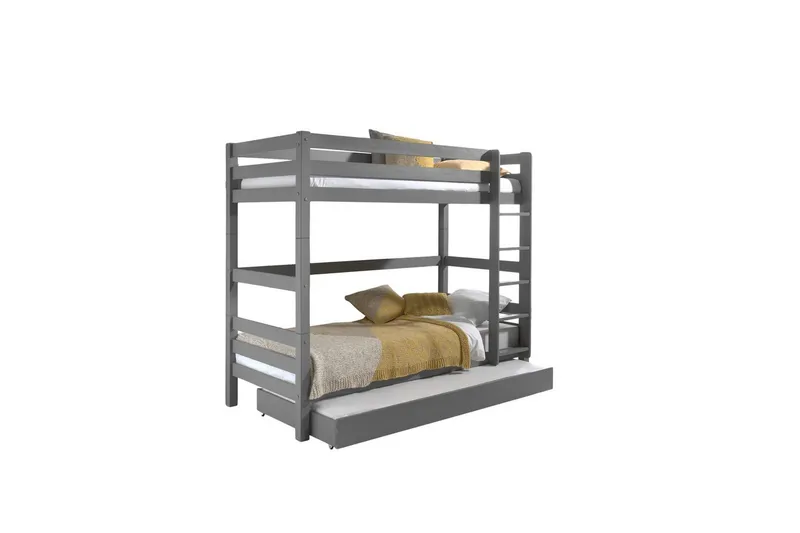 Køyeseng med Underseng Pino Grå, 180 cm, Grå, 180 cm