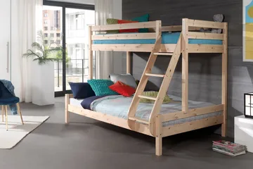 Pirue Familieseng - Tre/Brun - Møbler - Barnemøbler - Barneseng & Juniorseng - Køyeseng