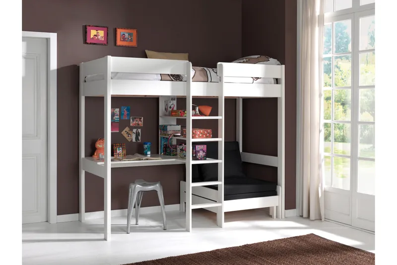 Sovaren Loftseng med Kosehjørne - Hvit - Møbler - Barnemøbler - Barneseng & Juniorseng - Køyeseng