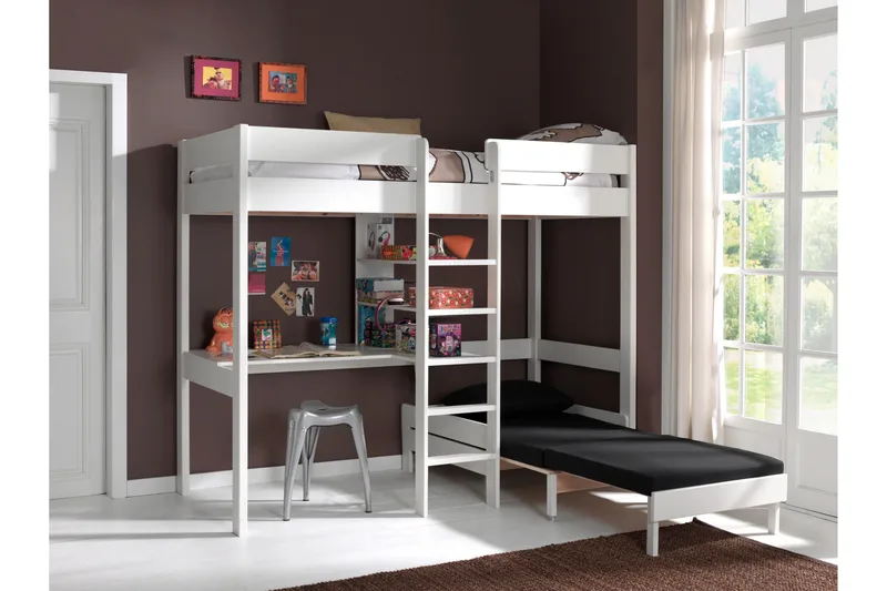Sovaren Loftseng med Kosehjørne - Hvit - Møbler - Barnemøbler - Barneseng & Juniorseng - Køyeseng