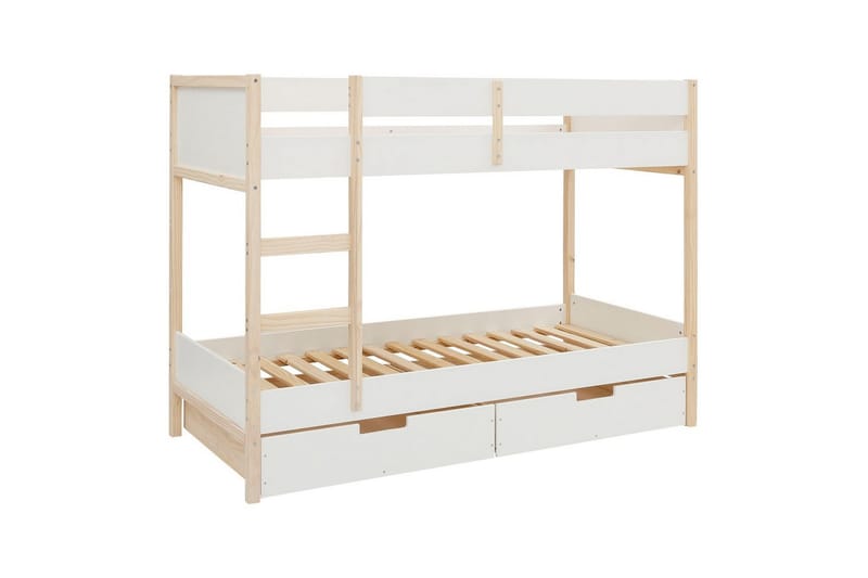 Køyeseng Square Line Hvit, 150x205x96 cm - Hvit, 150x205x96 cm - Møbler - Barnemøbler - Barneseng & Juniorseng - Loftseng