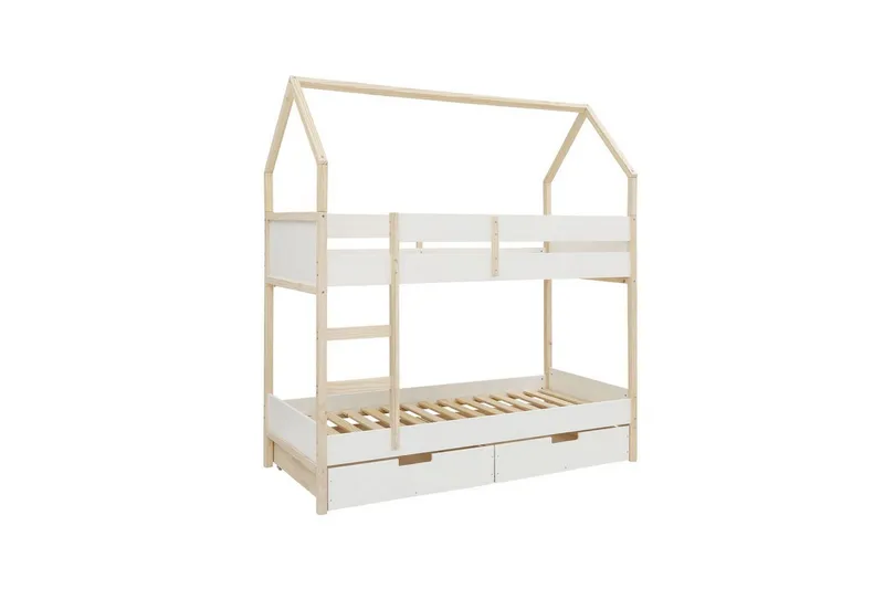 Køyeseng Square Line Hvit, 223x205x96 cm - Hvit, 223x205x96 cm - Møbler - Barnemøbler - Barneseng & Juniorseng - Køyeseng