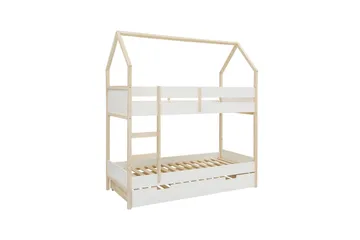 Køyeseng Square Line Hvit, 223x205x96 cm - Hvit, 223x205x96 cm - Møbler - Barnemøbler - Barneseng & Juniorseng - Køyeseng