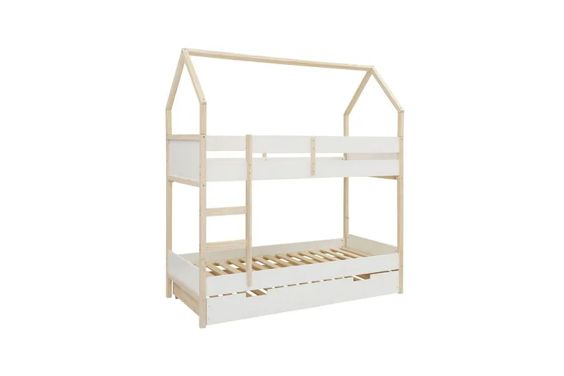 Køyeseng Square Line Hvit, 223x205x96 cm - Hvit, 223x205x96 cm - Møbler - Barnemøbler - Barneseng & Juniorseng - Køyeseng
