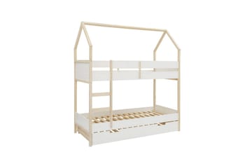 Køyeseng Square Line Hvit, 223x205x96 cm - Hvit, 223x205x96 cm - Møbler - Barnemøbler - Barneseng & Juniorseng - Loftseng