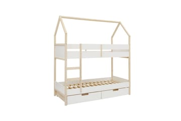 Køyeseng Square Line Hvit, 223x205x96 cm - Hvit, 223x205x96 cm - Møbler - Barnemøbler - Barneseng & Juniorseng - Loftseng