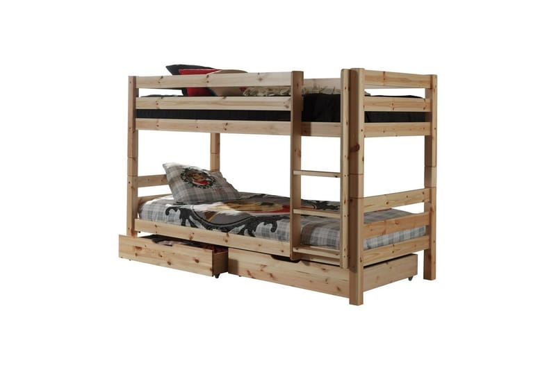 Køyeseng Pino Sett med 2 Skuffer Naturlig, 140 cm, Naturlig, 140 cm
