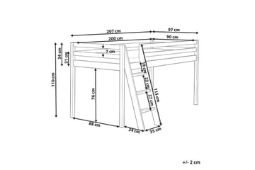 Lav køyeseng Ascoux - Hvit - Møbler - Barnemøbler - Barneseng & Juniorseng - Loftseng