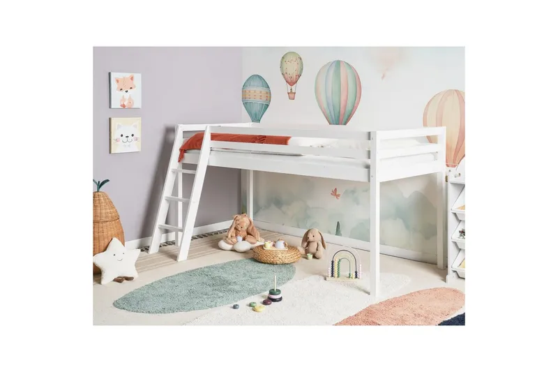 Lav køyeseng Ascoux - Hvit - Møbler - Barnemøbler - Barneseng & Juniorseng - Loftseng