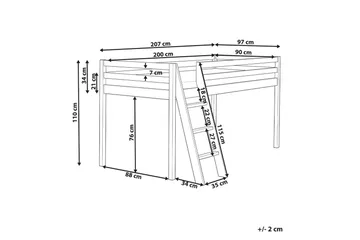 Lav køyeseng Ascoux - Rosa - Møbler - Barnemøbler - Barneseng & Juniorseng - Loftseng