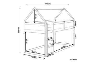 Lav køyeseng Dienne - Grå - Møbler - Barnemøbler - Barneseng & Juniorseng - Loftseng