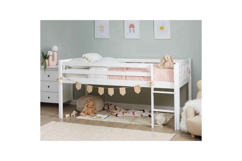 Lav køyeseng Peipin - Hvit - Møbler - Barnemøbler - Barneseng & Juniorseng - Loftseng