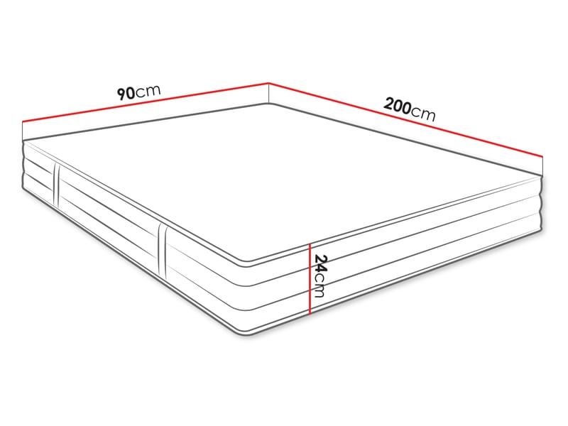 madrass Madrass MEDIQ H3 90x200 cm - Møbler - Barnemøbler - Barneseng & Juniorseng - Rammemadrass barn & barnemadrass