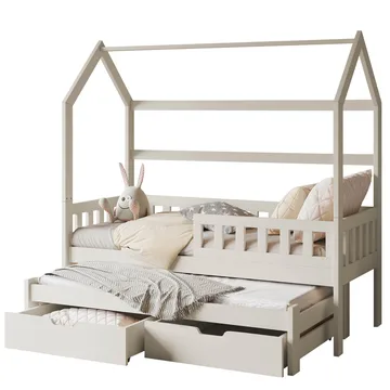 Majbelle sengeramme husseng 90x200 cm med oppbevaring og ekstra liggeplass