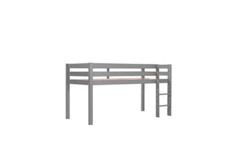 Middelseng med gardin Pino Spring Grå, Grå, Uten sklie, Uten tunnel, Uten lommer - Grå, Grå, Uten sklie, Uten tunnel, Uten lommer - Møbler - Barnemøbler - Barneseng & Juniorseng - Loftseng