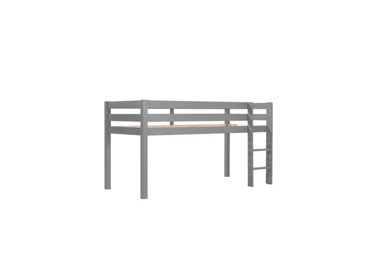 Middelseng med gardin Pino Princess Grå, Grå, Uten sklie, Uten tunnel, Ingen lommer - Grå, Grå, Uten sklie, Uten tunnel, Ingen lommer - Møbler - Barnemøbler - Barneseng & Juniorseng - Loftseng