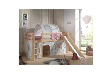 Middelseng med gardin Pino Birdy Naturlig, Naturlig, Med sklie, Birdy, 3 - Naturlig, Naturlig, Med sklie, Birdy, 3 - Møbler - Barnemøbler - Barneseng & Juniorseng - Loftseng